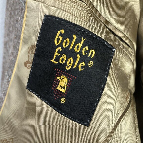 Vintage Golden Eagle Sports Coat Mens 40R Tan Taupe Wool? Classic USA Union Made - Picture 10 of 12